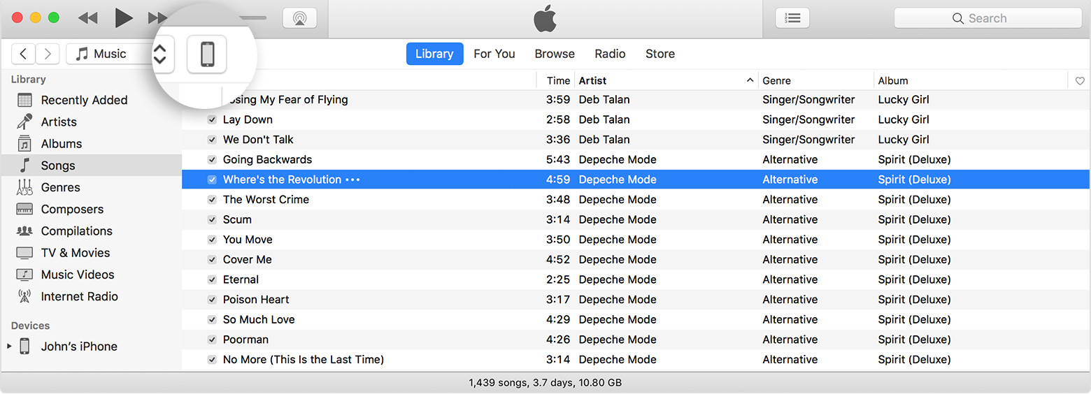 Moving my itunes library from one mac to another iphone