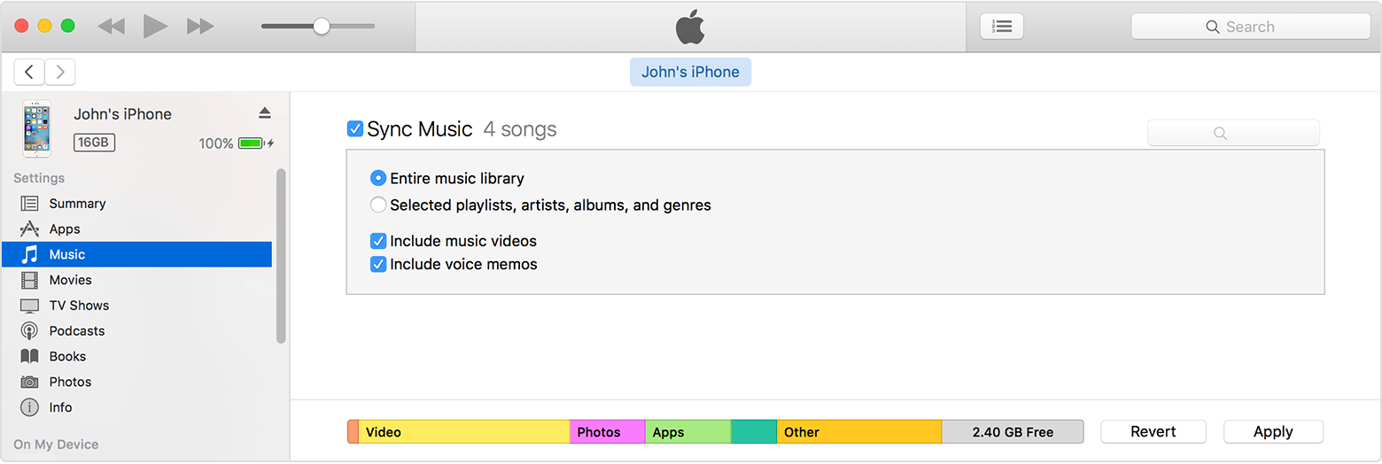 Sync your iPhone, iPad, or iPod touch with iTunes on your ...