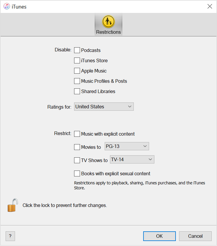 set parental controls for the itunes store and the mac app store