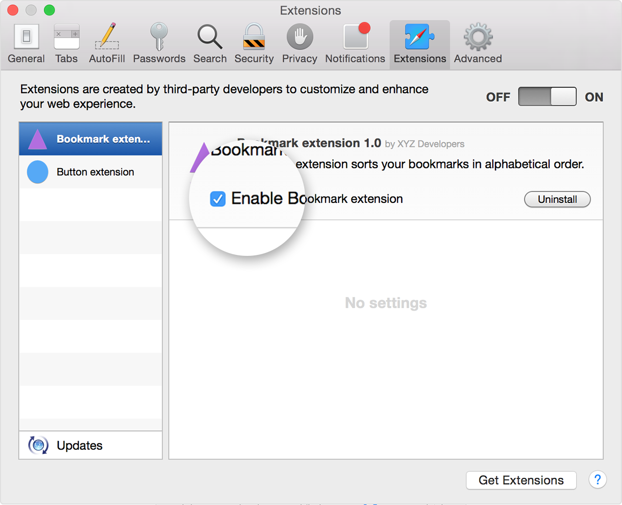 backspace extension for safari 12.1.1