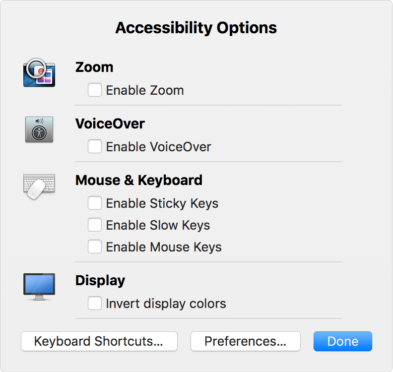 keyboard shortcut for calendar mac sierra