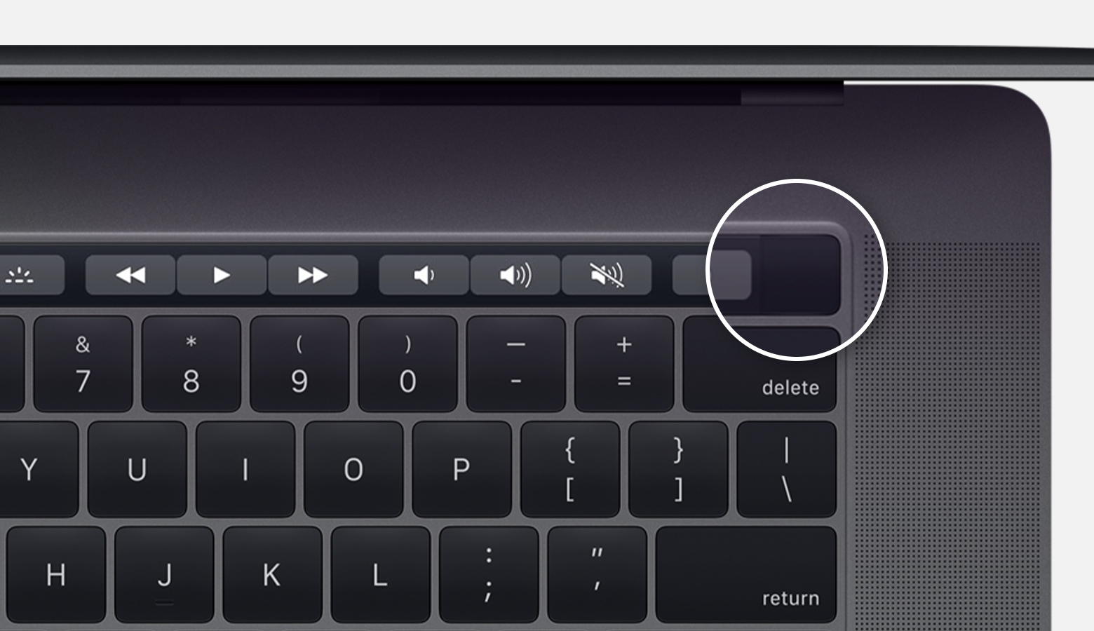how to turn on macbook air with touch id