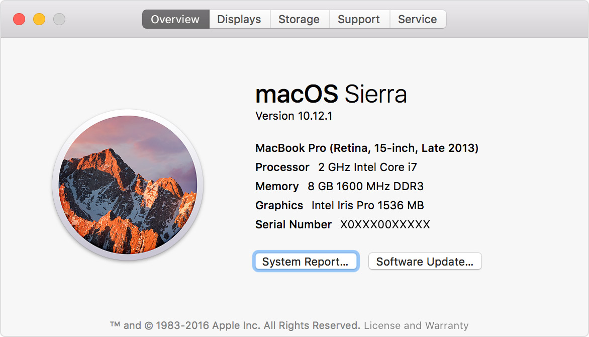 system info on mac