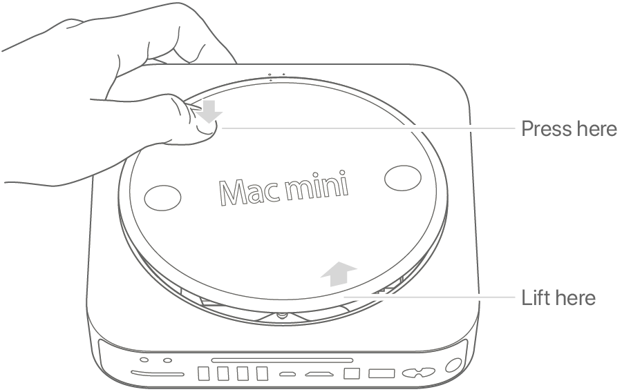 how to open mac mini 2014