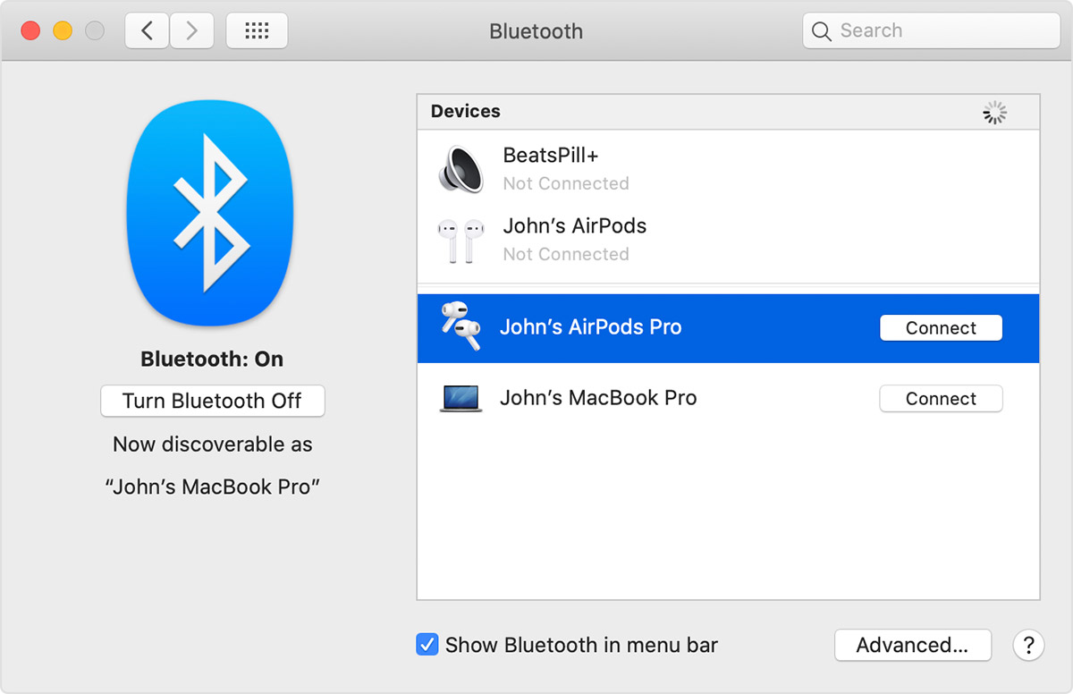 connect airpods with MAC