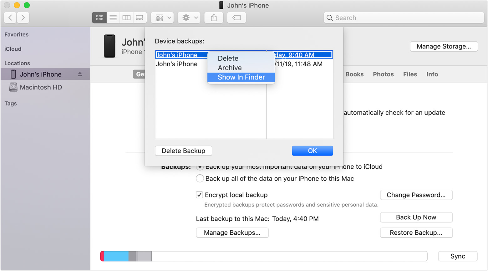 look for stored itunes documents on mac