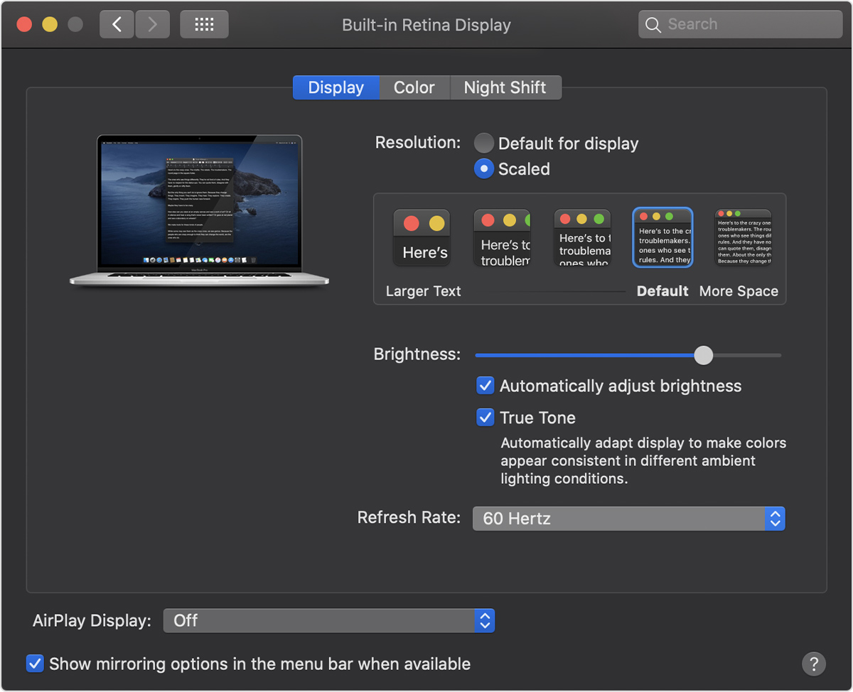 Change The Refresh Rate On Your 16 Inch Macbook Pro Or Apple Pro Display Xdr Apple Support Au
