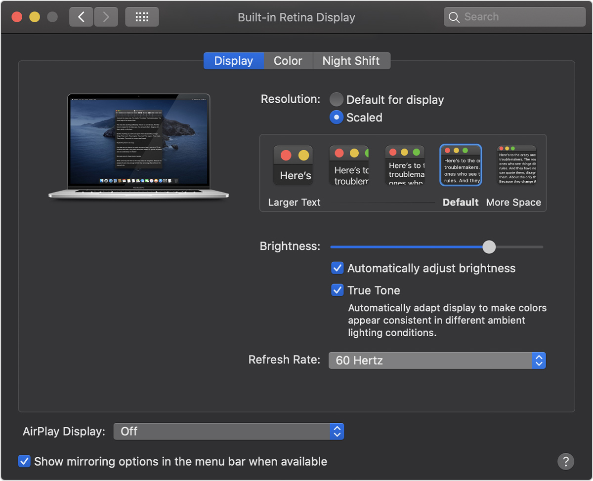 Change The Refresh Rate On Your 16 Inch Macbook Pro Or Apple Pro Display Xdr Apple Support