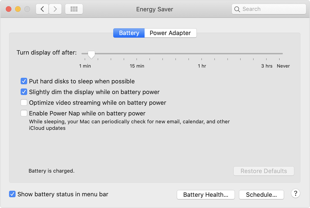 power on battery