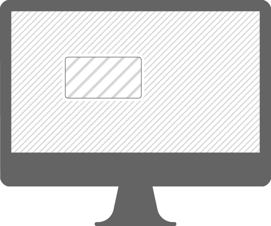 Line art showing a simulation of picture-in-picture zoom