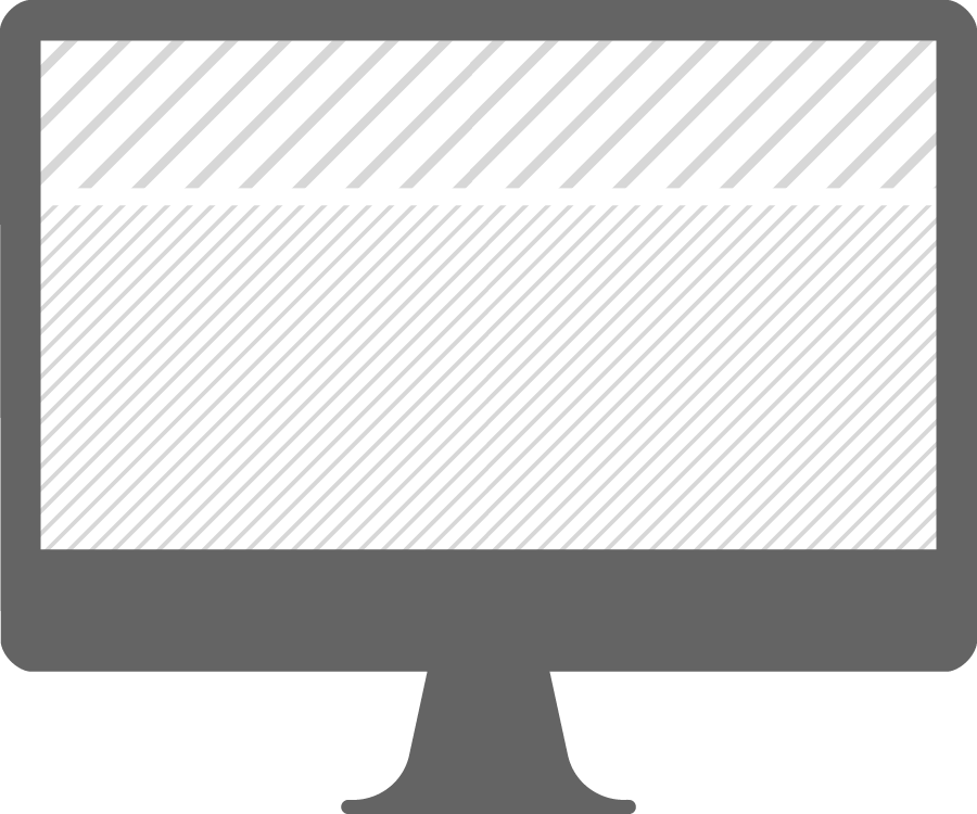 Arte lineal que muestra una simulación de zoom de pantalla dividida