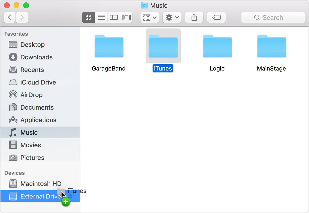 view files on mac hd in external