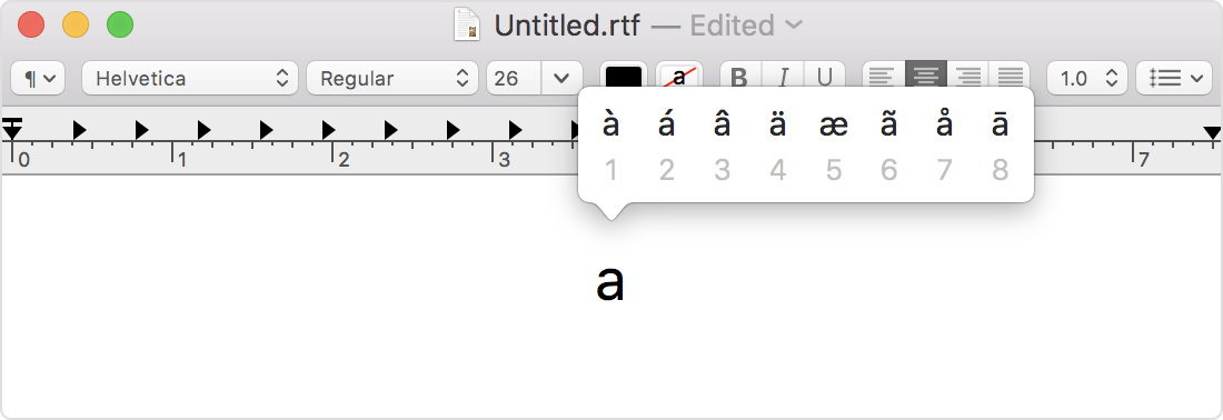 Mac Diacritical Marks Chart