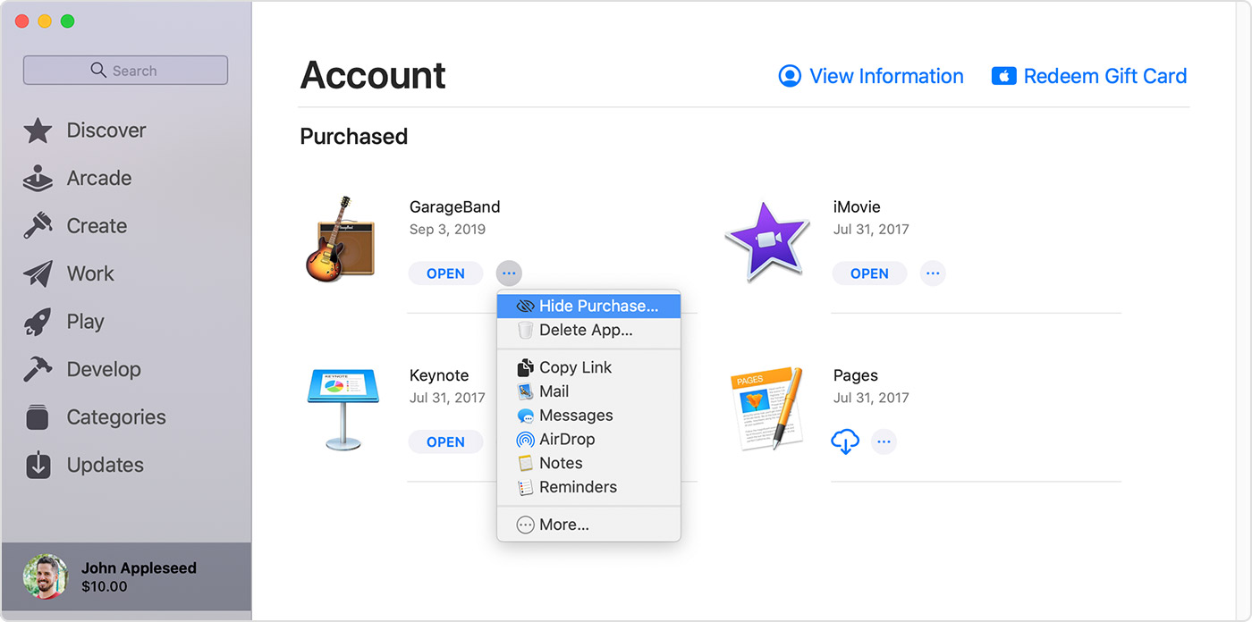 how to remove apps from app store history