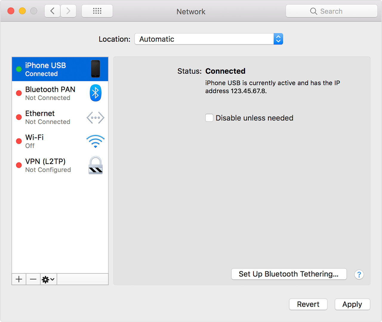 how to enable network access on mac for bluetooth