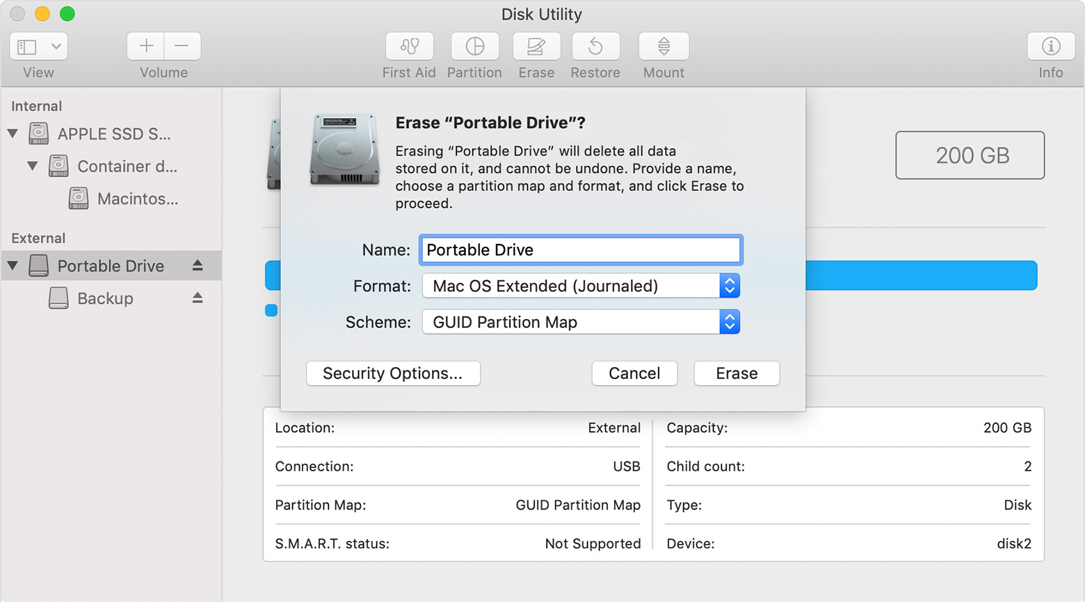 mac os extended journaled external hard drive