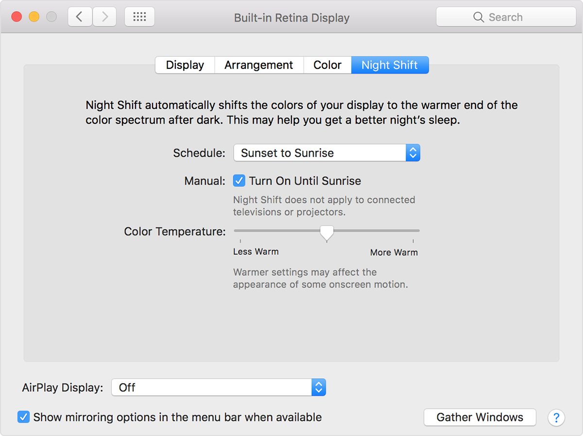 How to use Night Shift on your Mac – Apple Support