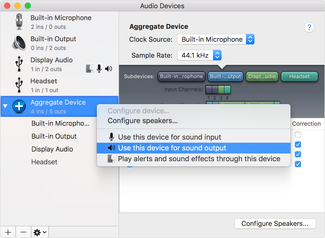 dispositivo de salida de sonido mac