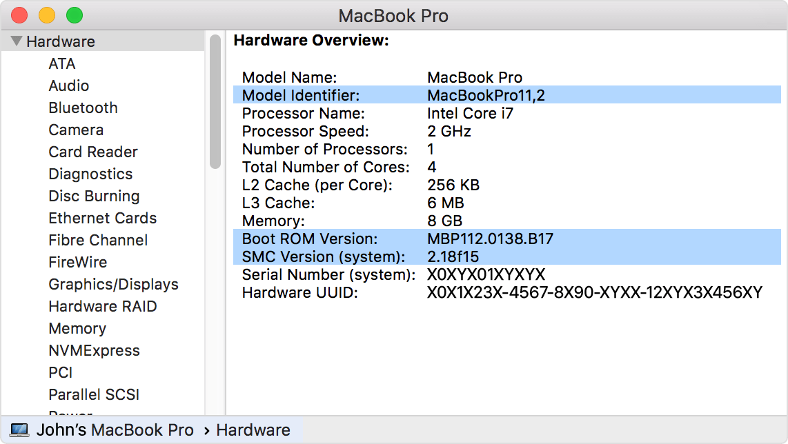 sieral number for a mac pro 2010