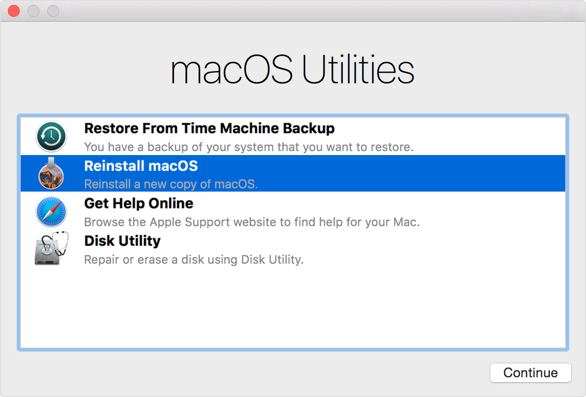 reinstall macos sierra