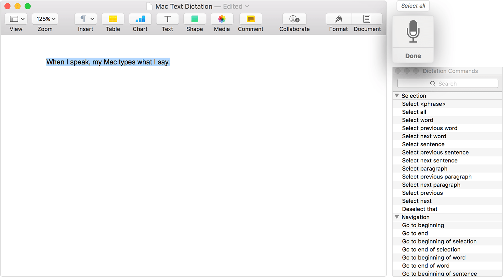 ms word dictation mac