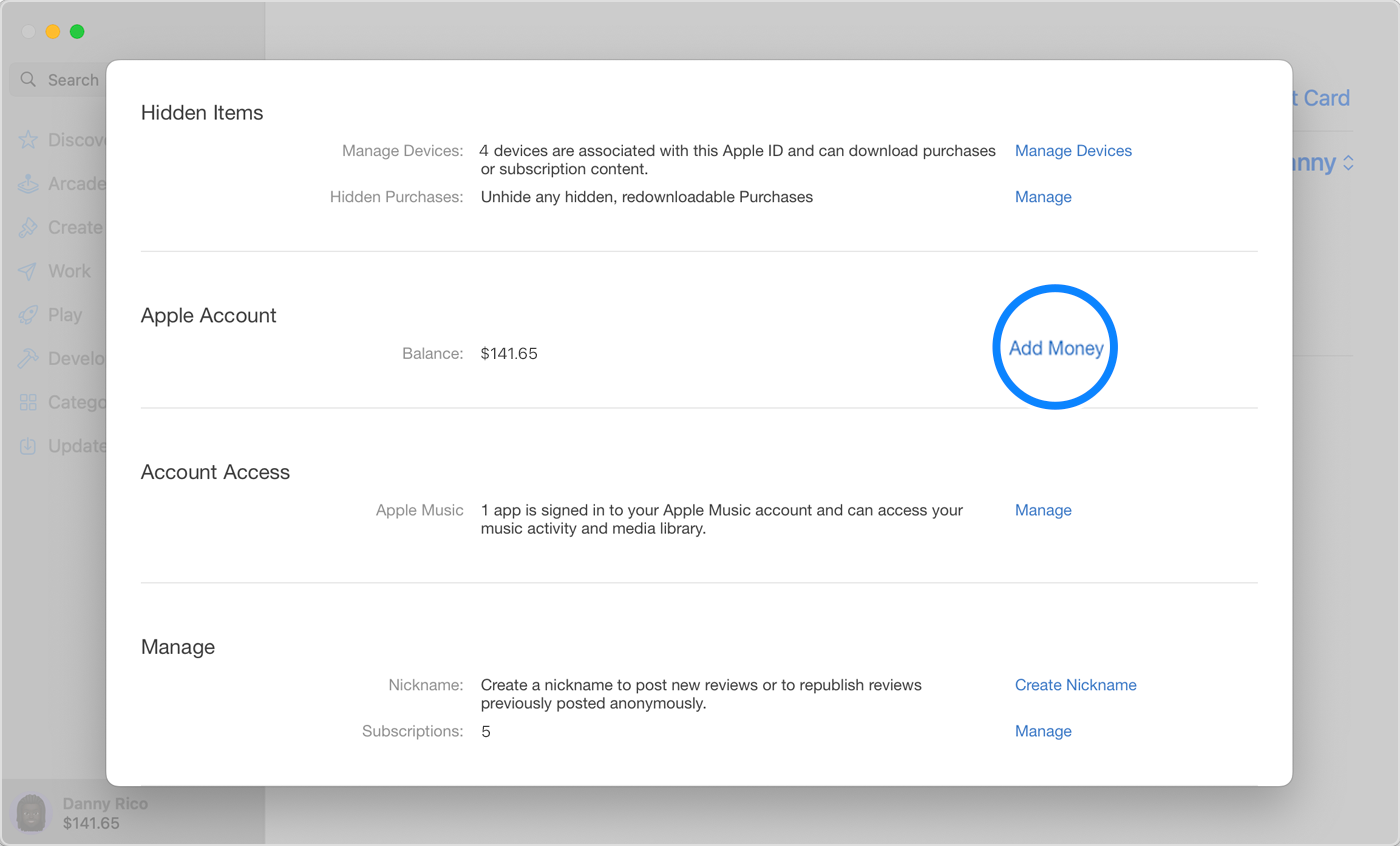 Add money to your Apple Account balance - Apple Support