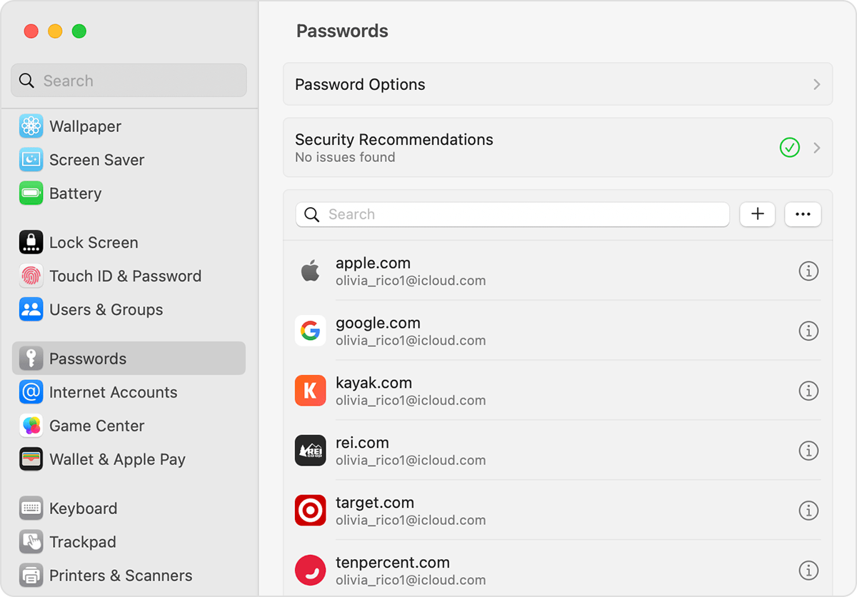 safari saved passwords