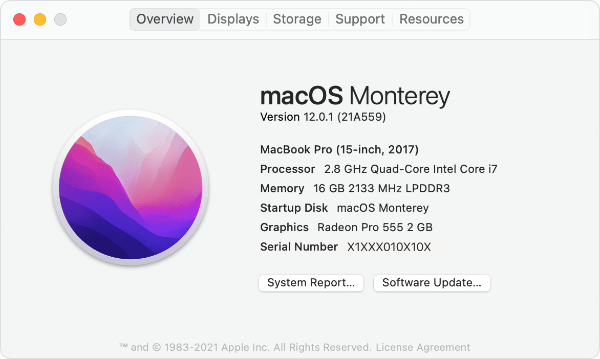 Apple macbook pro software update doors old