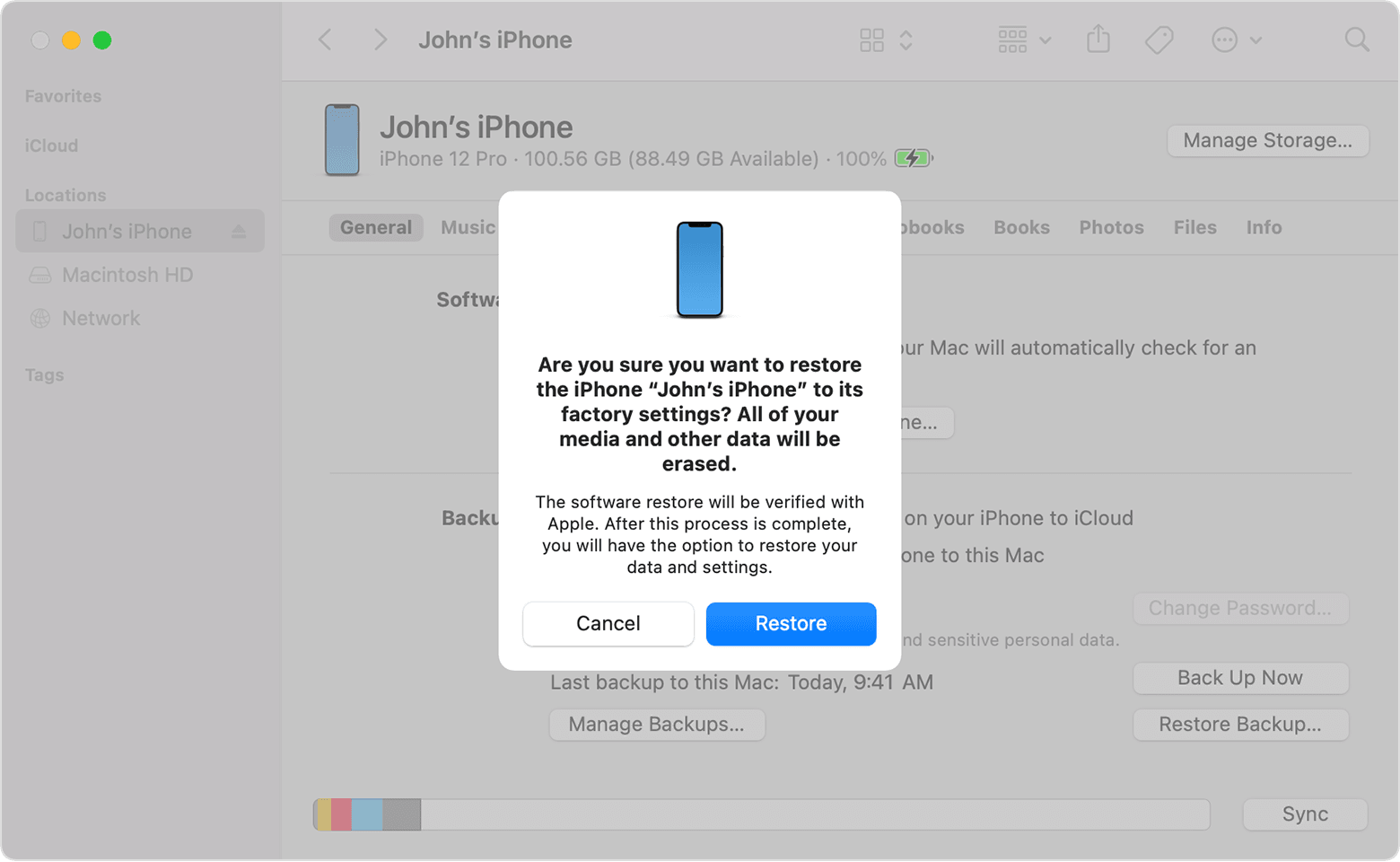 restore text from pc to iphone