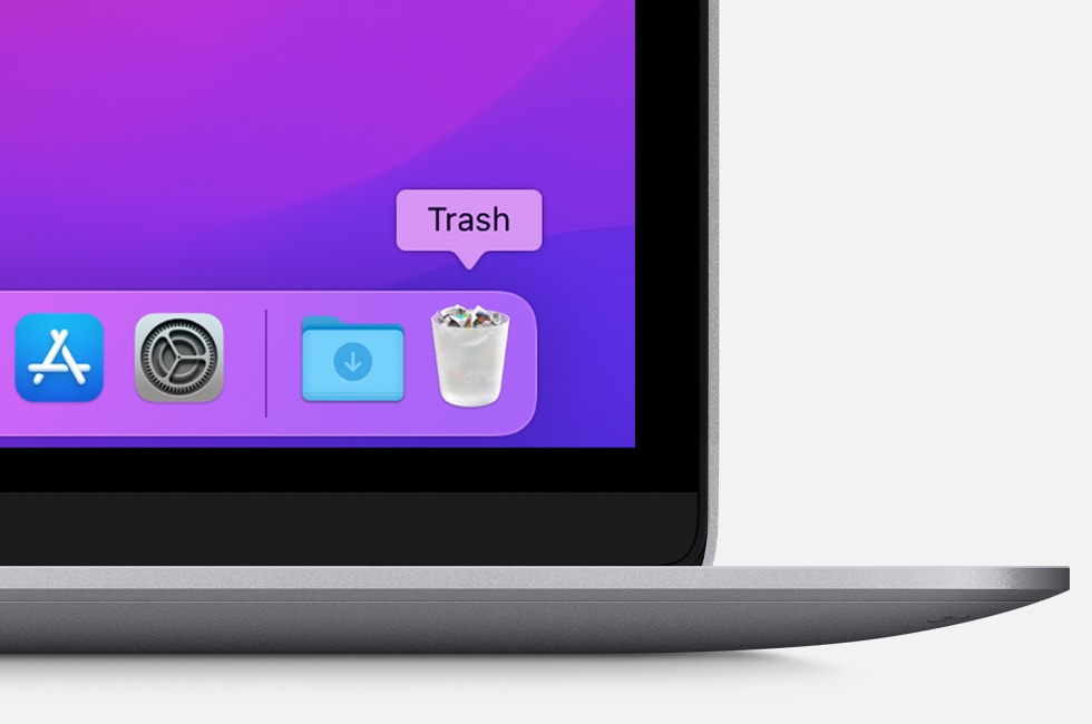 macOS Dock with Trash shown