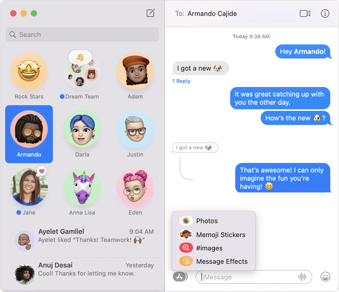 texts on messages app apple