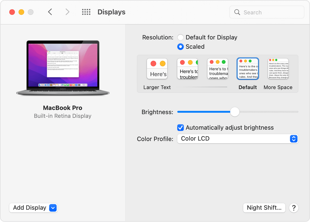 mac increase font size without lowering resolution