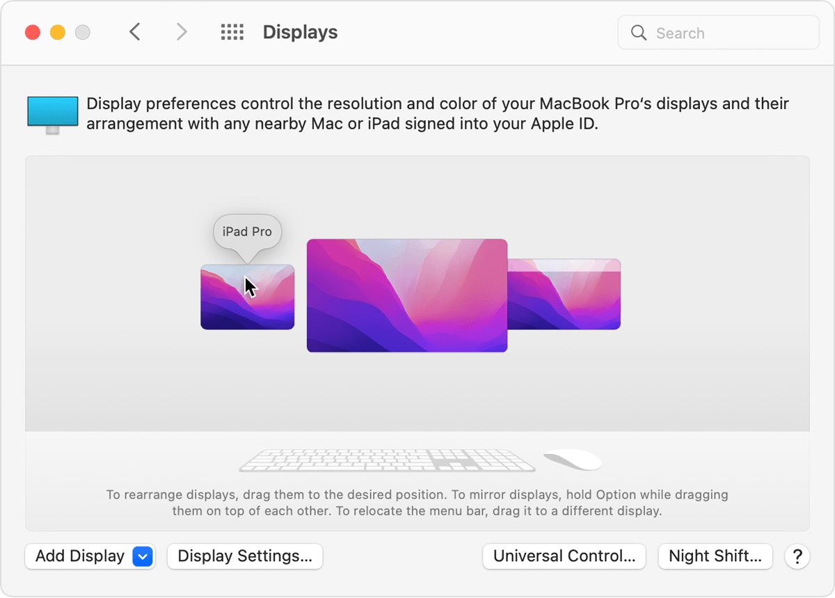 Universal Control: Use a single keyboard and mouse between Mac and iPad -  Apple Support