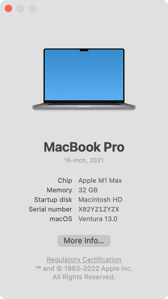 About This Mac window