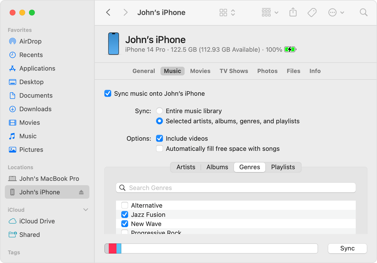 Use the Finder to sync your iPhone, iPad, or iPod touch with your Mac -  Apple Support