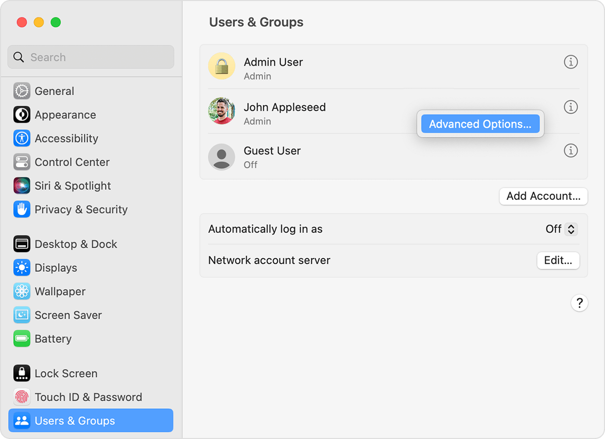 Change the name of your macOS user account and home folder - Apple Support