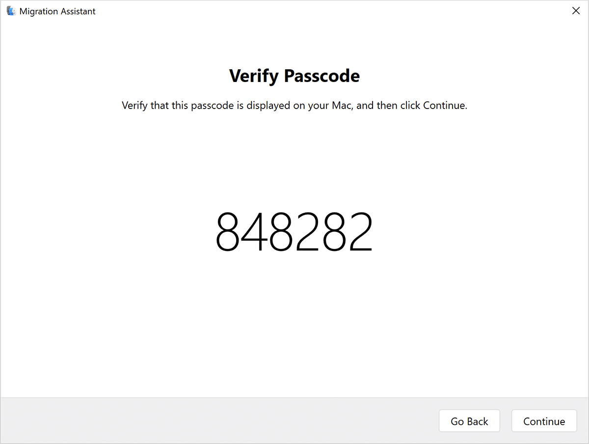 Fereastra Verificare cod de acces, afișând un cod de acces de 6 cifre