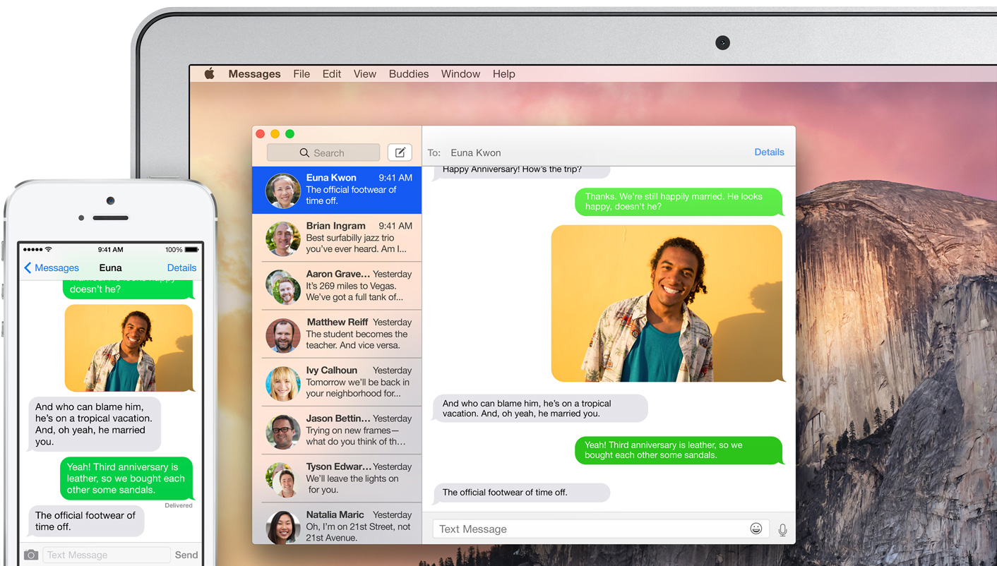 how to link text messages from iphone to mac
