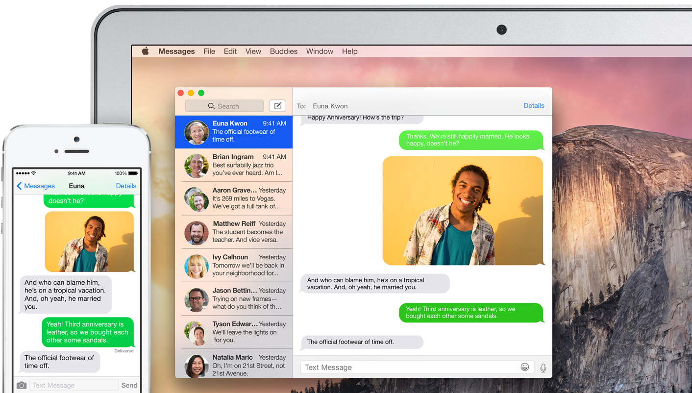 how to connect message from iphone to mac