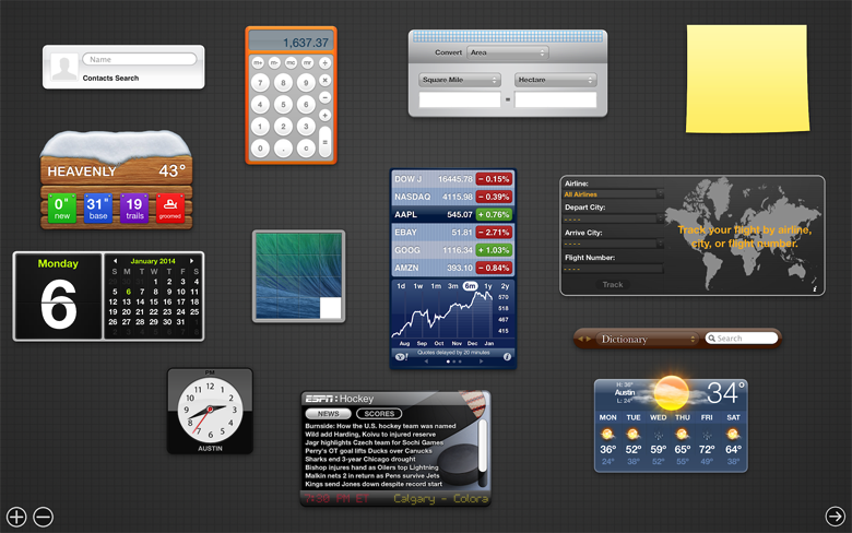 make mac dashboard widgets bigger