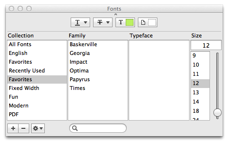 font book mac name table structure