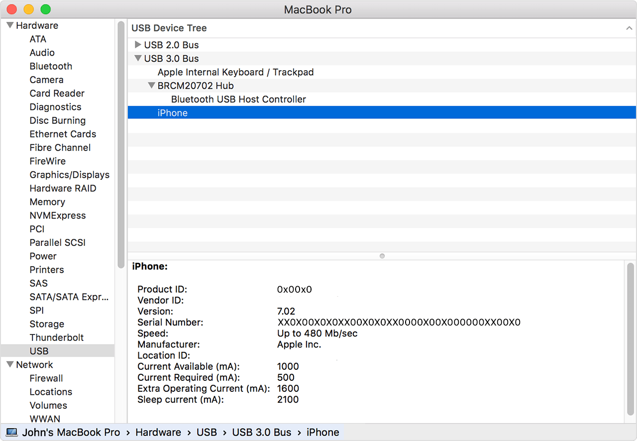 Mac does not show usb drivers