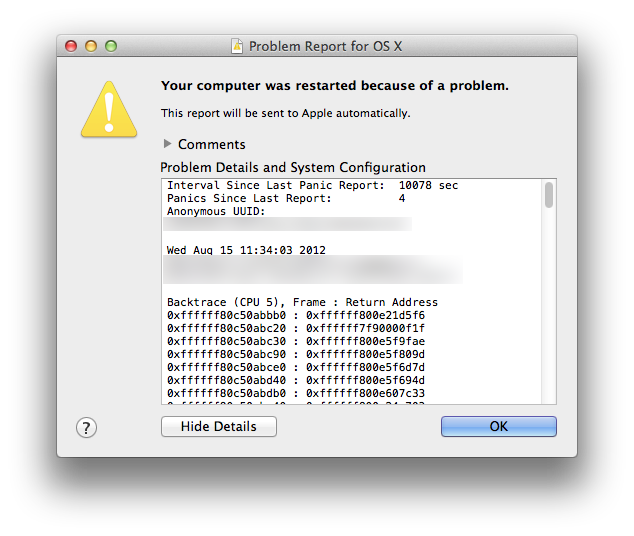 read problem report for mac os x