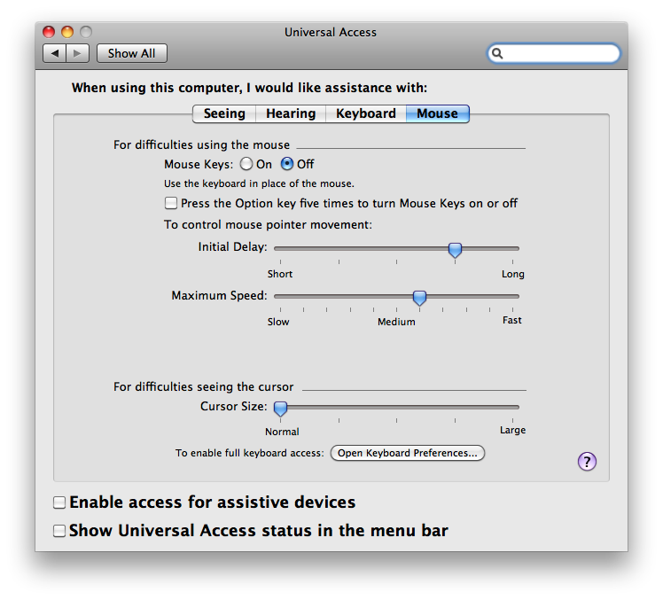 this feature requires universal access turned on from system preferences for mac
