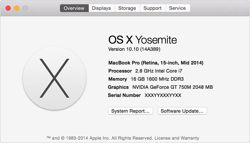 About this Mac (Yosemite)