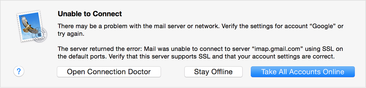 unable to connect to the port you provided mailspring