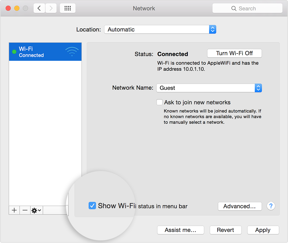 Manage The Wi Fi Connection On Your Mac Apple Support