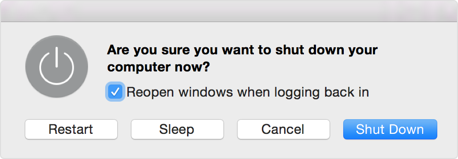 shutdown mac with keyboard