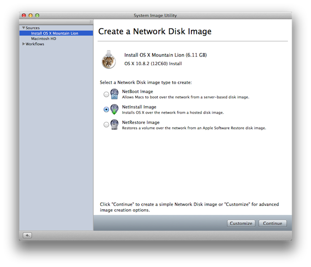 create mountain lion install disk