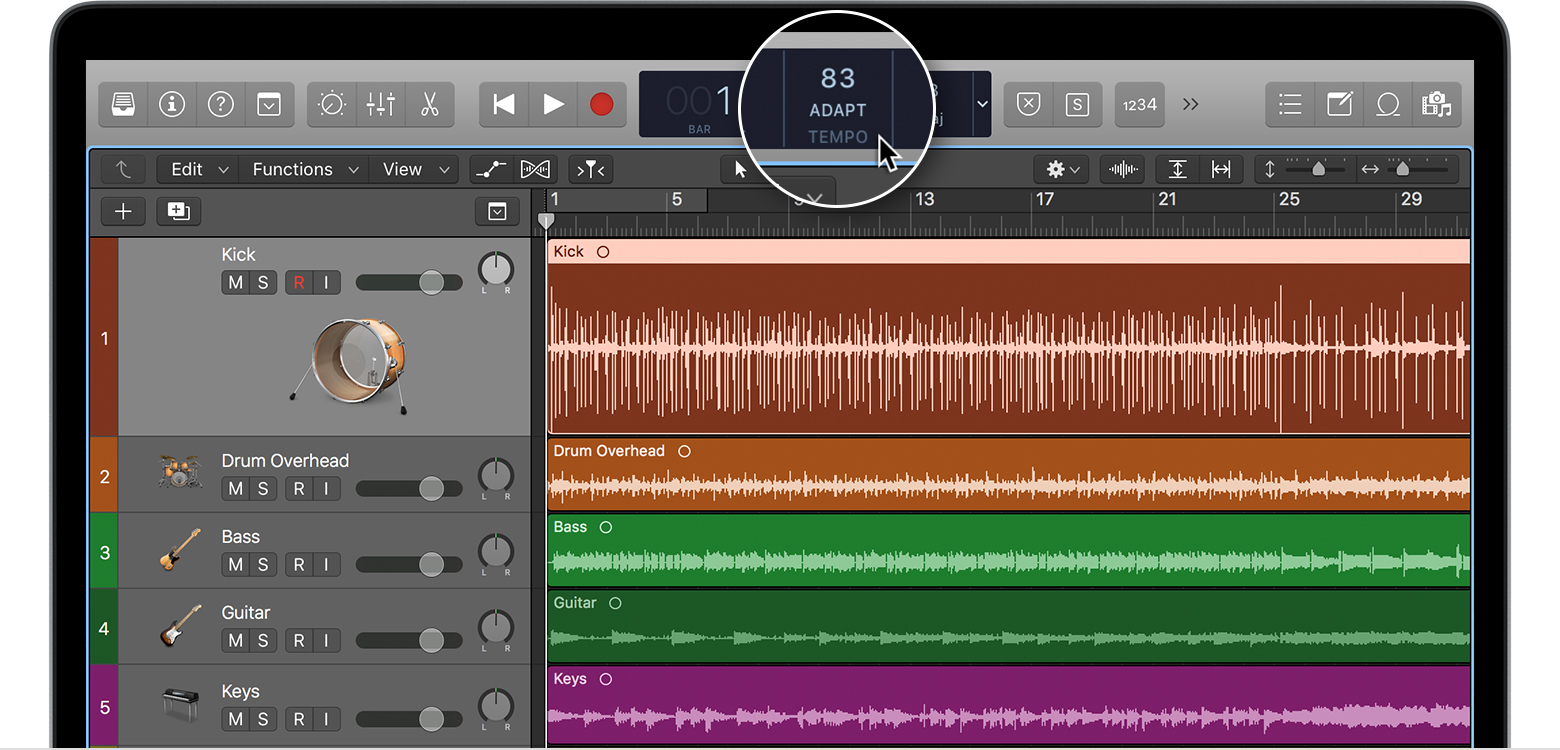 how to change tempo on logic pro